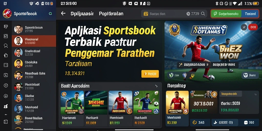 Tampilan aplikasi 2739 dengan berbagai pilihan taruhan olahraga.