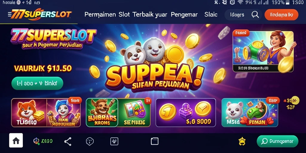 Tampilan gameplay dari 77SUPERSLOT yang penuh warna dan menarik.