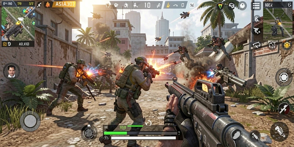 Tampilan gameplay seru dalam pertempuran intens game TPS ASIA303.