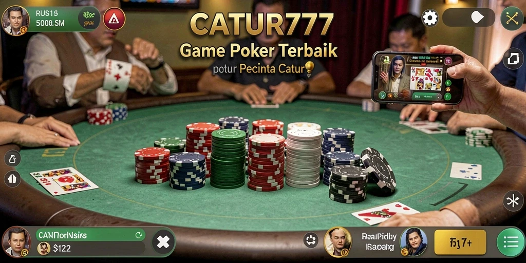 Tampilan gameplay Poker yang menarik dalam CATUR777.