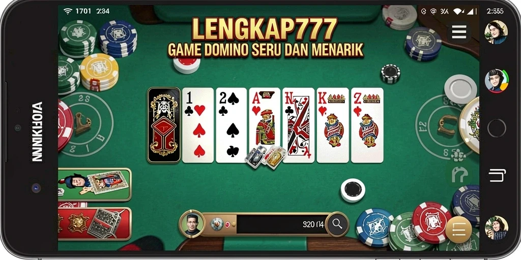 Tampilan gameplay Domino yang seru di LENGKAP777.