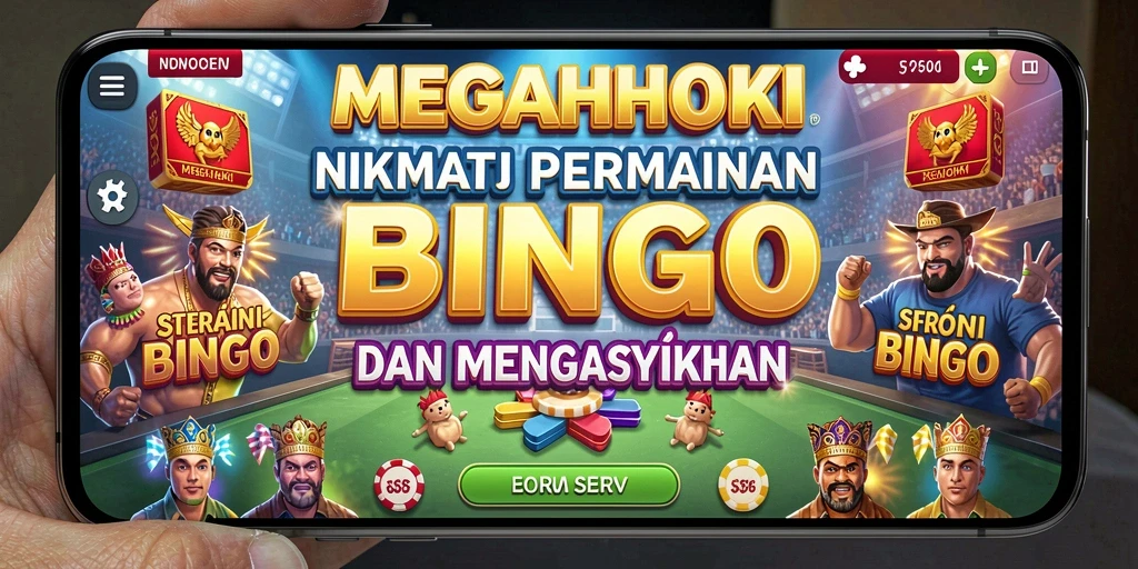 Tangkapan layar gameplay MEGAHOKI menampilkan suasana seru permainan Bingo.