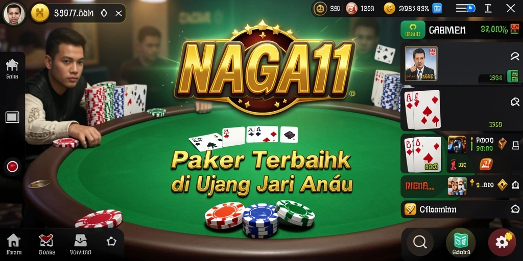 Tampilan gameplay Poker yang seru dan kompetitif di NAGA11.