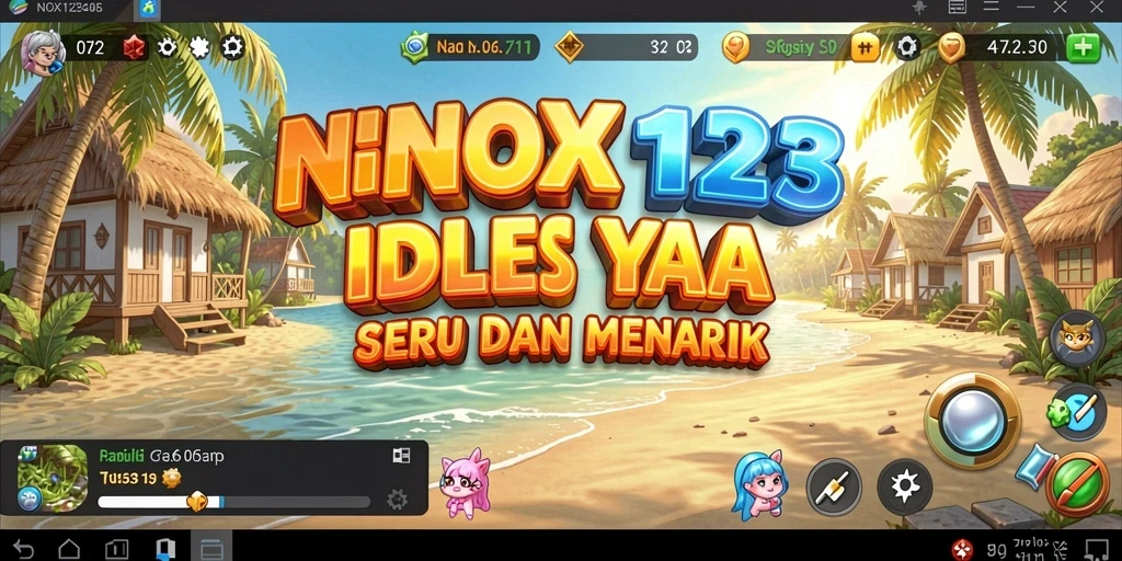 Screenshot gameplay NOX123 menampilkan karakter yang beraksi dalam dunia Idle.