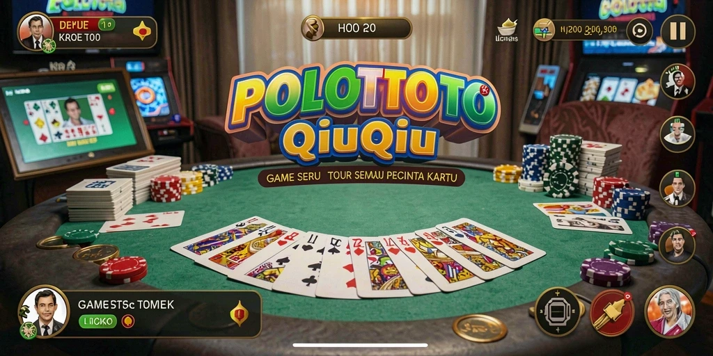 Tampilan gameplay seru dalam POLOTOTO yang menggambarkan permainan QiuQiu.