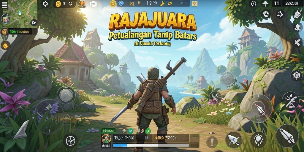 Screenshot RAJAJUARA memperlihatkan pemandangan menakjubkan dunia terbuka.
