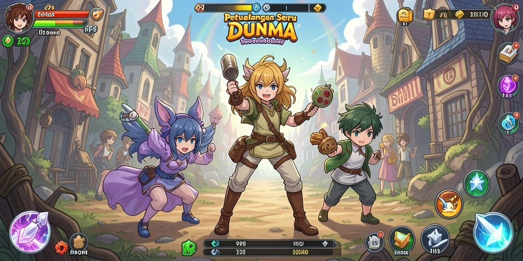 Tampilan menarik dari gameplay RP8 yang penuh warna.