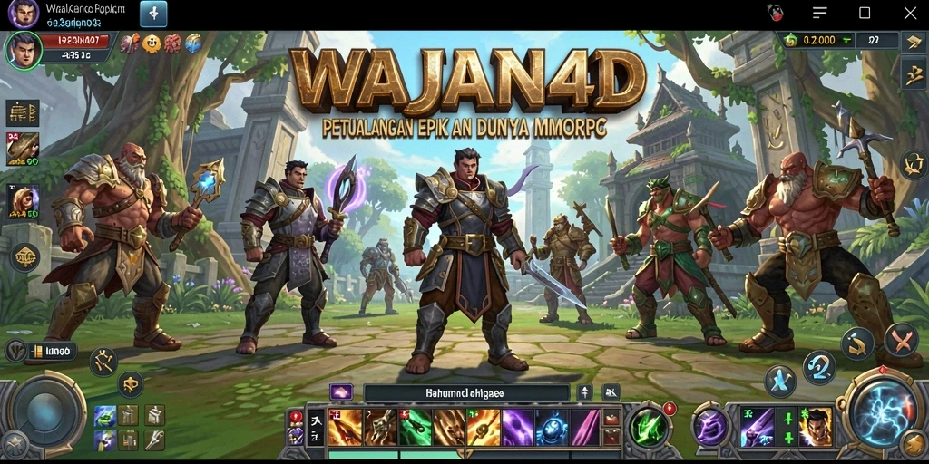 Screenshot dari gameplay menakjubkan dalam WAJAN4D yang menggambarkan pertempuran epik.